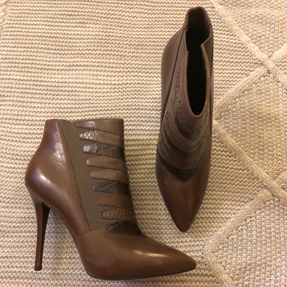 B Brian Atwood Shoes - B Brian Atwood Brown Duris Stiletto Booties